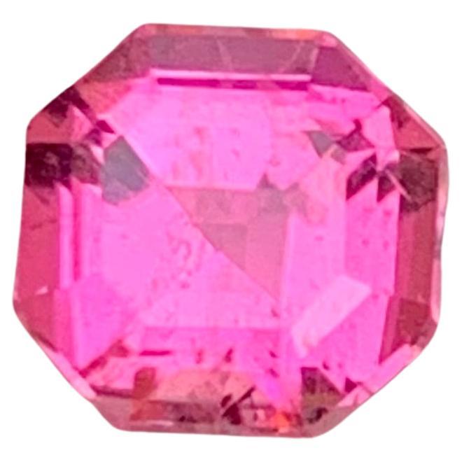 Vivid Rose Pink Natural Tourmaline Ring Gemstone 1.20Ct Octagon Cut for Jewelry For Sale