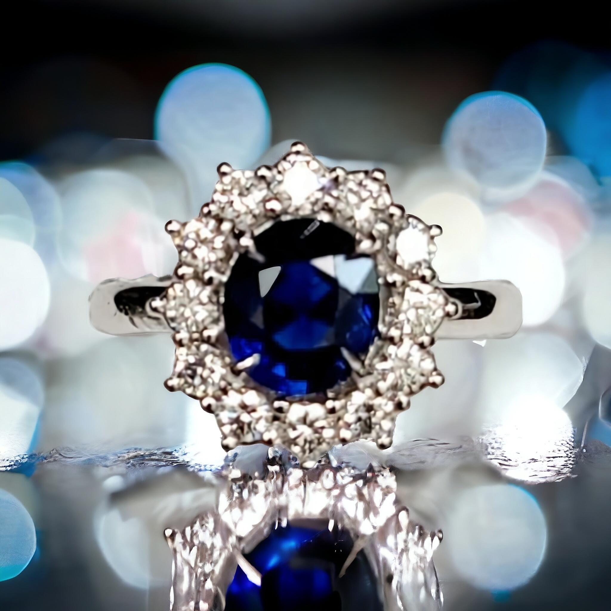 da uomo o donna Vivido Zaffiro Blu Reale Burma Mogok Senza Calore Perfettamente Pulito in  Anello con diamante in vendita
