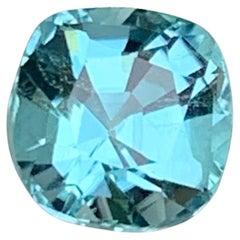Vivid Seafoam Blue Natürlicher Turmalin Ring Edelstein 1.40 Ct Square Cushion Cut