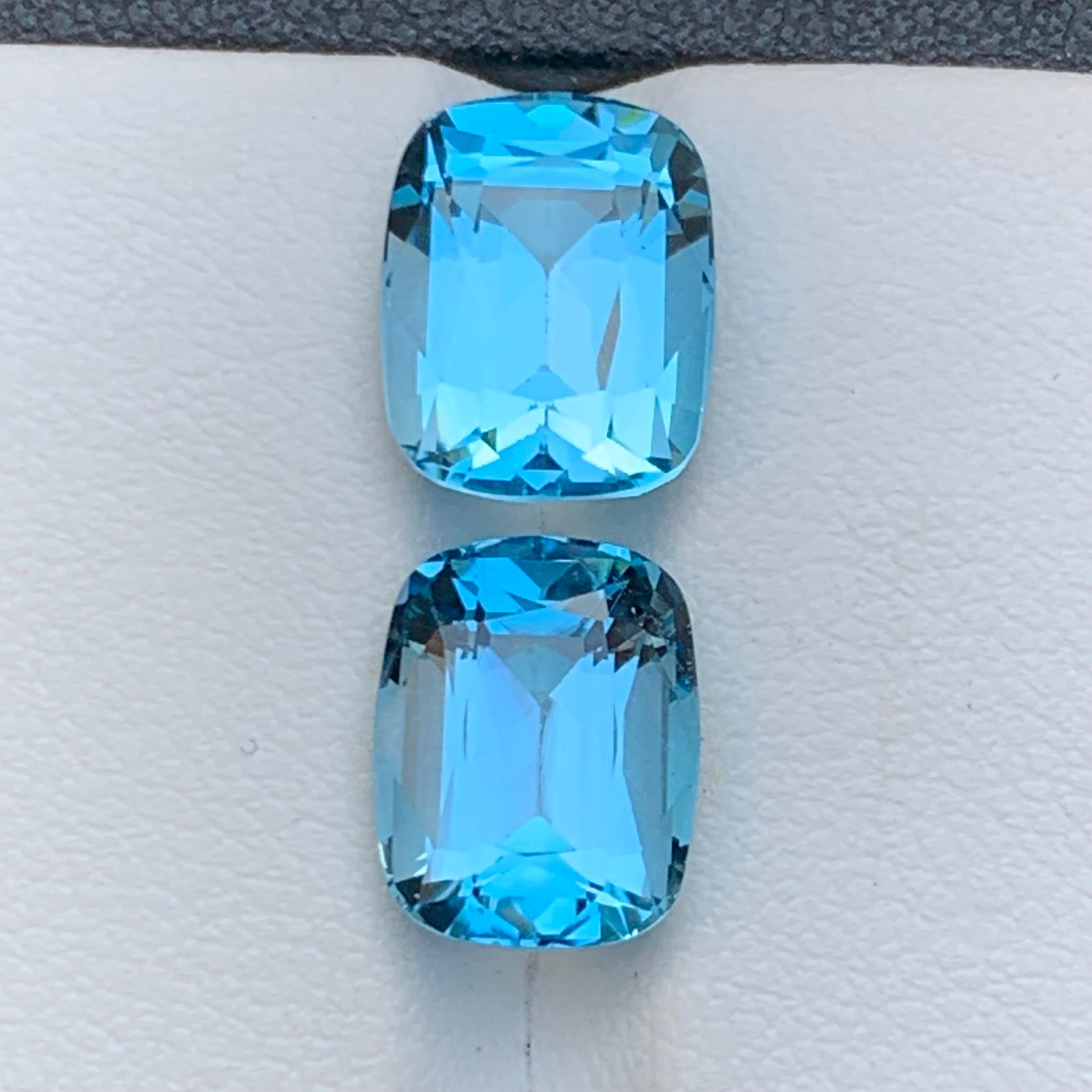 Vivid Sky Blue Natürlicher Schweizer Blautopas Edelsteine 10.45 Karat im Kissenschliff-Schliff-Schmuck im Zustand „Neu“ im Angebot in Peshawar, PK