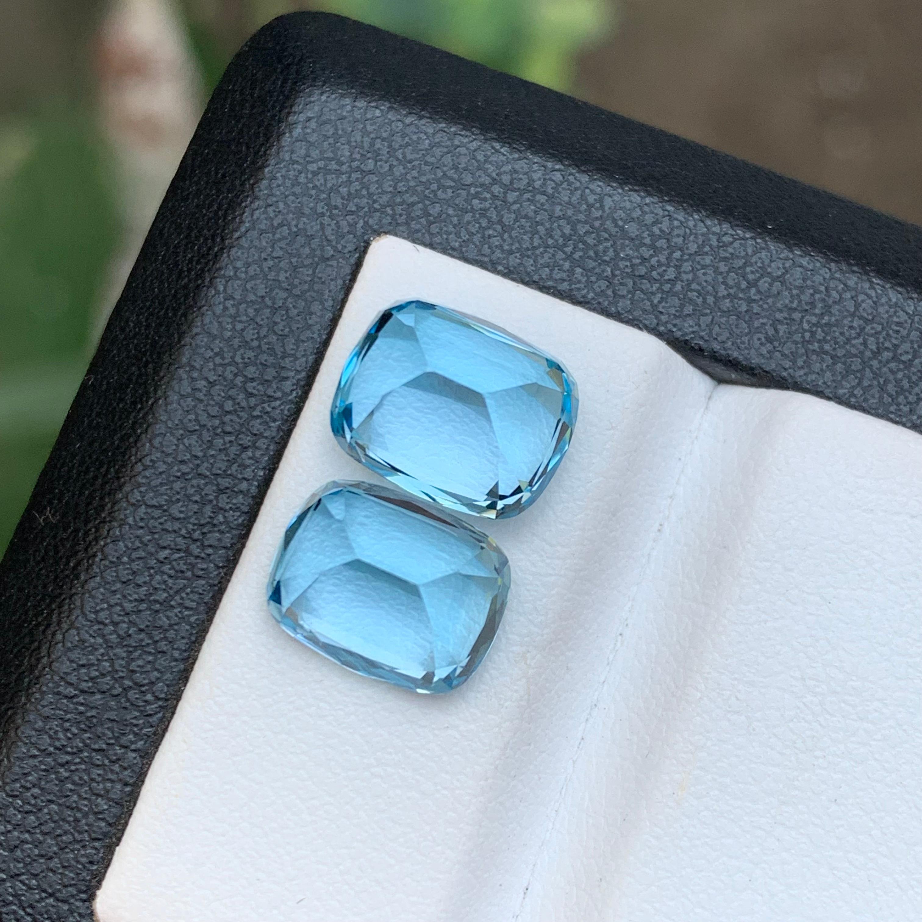 Vivid Sky Blue Natürlicher Schweizer Blautopas Edelsteine 10.45 Karat im Kissenschliff-Schliff-Schmuck für Damen oder Herren im Angebot