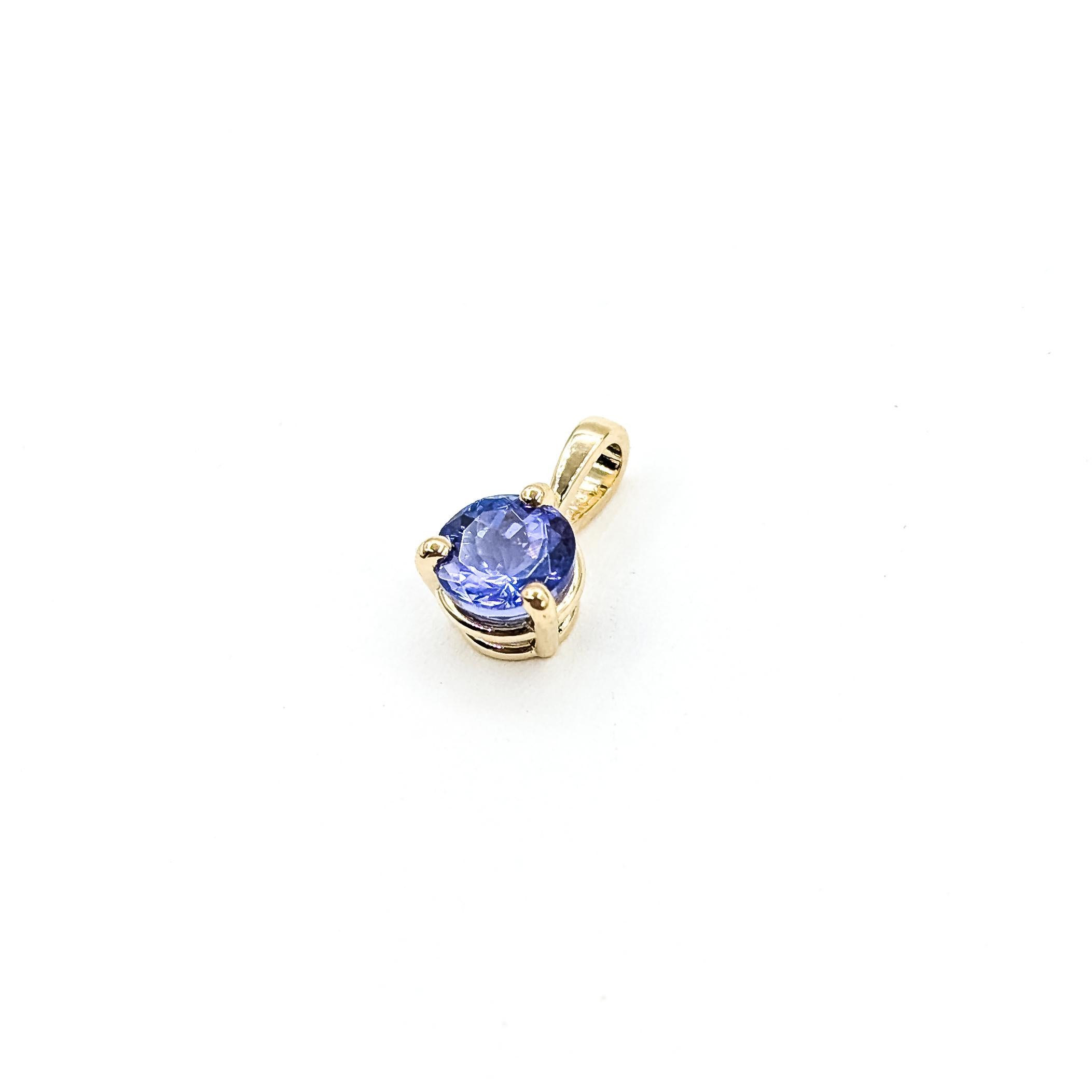 Contemporain Pendentif Tanzanite en or jaune 14k en vente