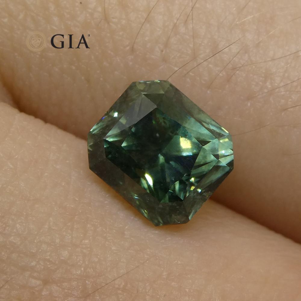 Vivid 'Trade Ideal' Teal Greenish-Blue Sapphire 2.82ct GIA Certified Unheated For Sale 5