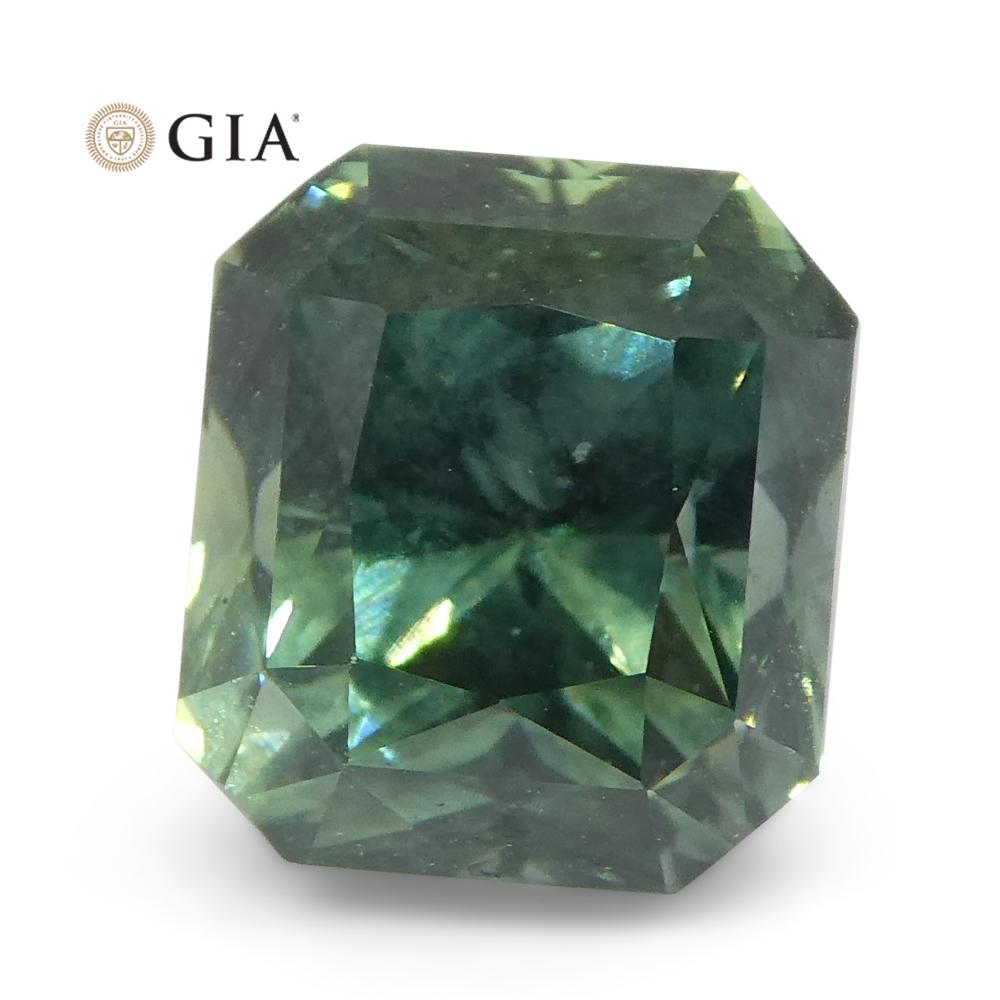Octagon Cut Vivid 'Trade Ideal' Teal Greenish-Blue Sapphire 2.82ct GIA Certified Unheated For Sale
