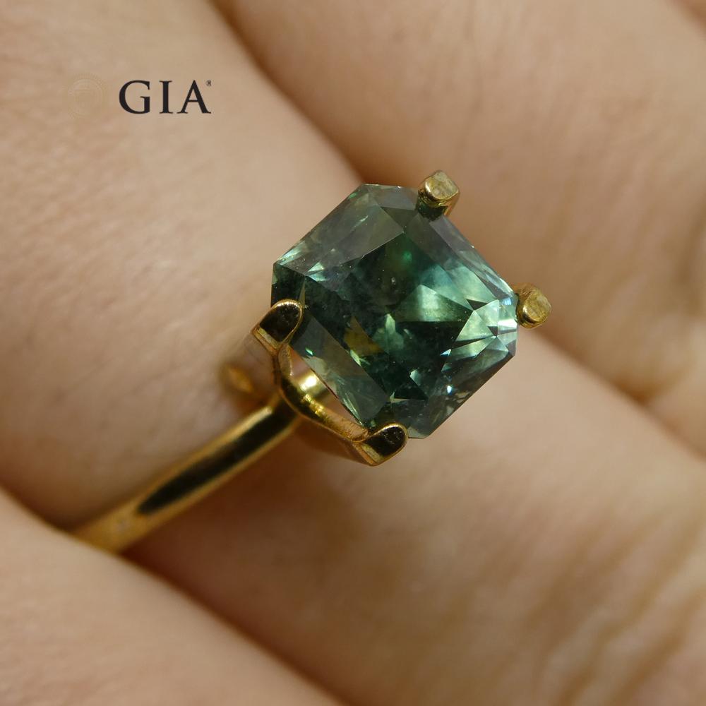 Vivid 'Trade Ideal' Teal Greenish-Blue Sapphire 2.82ct GIA Certified Unheated For Sale 1