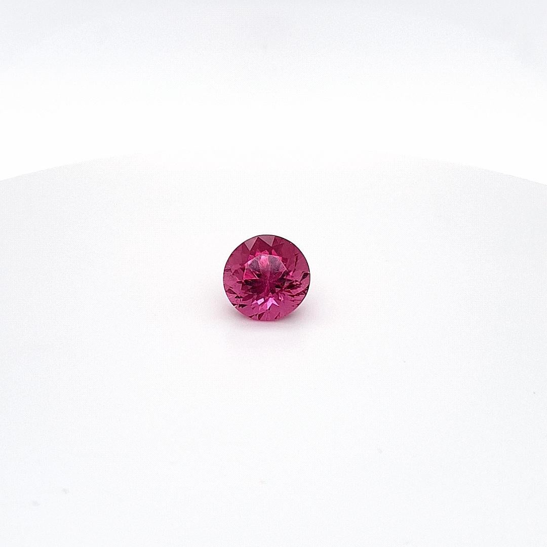 Contemporary Vivid Violet Pink Rubelite, Faceted Gem, 8, 57 Ct., Loose Gemstone, Round For Sale