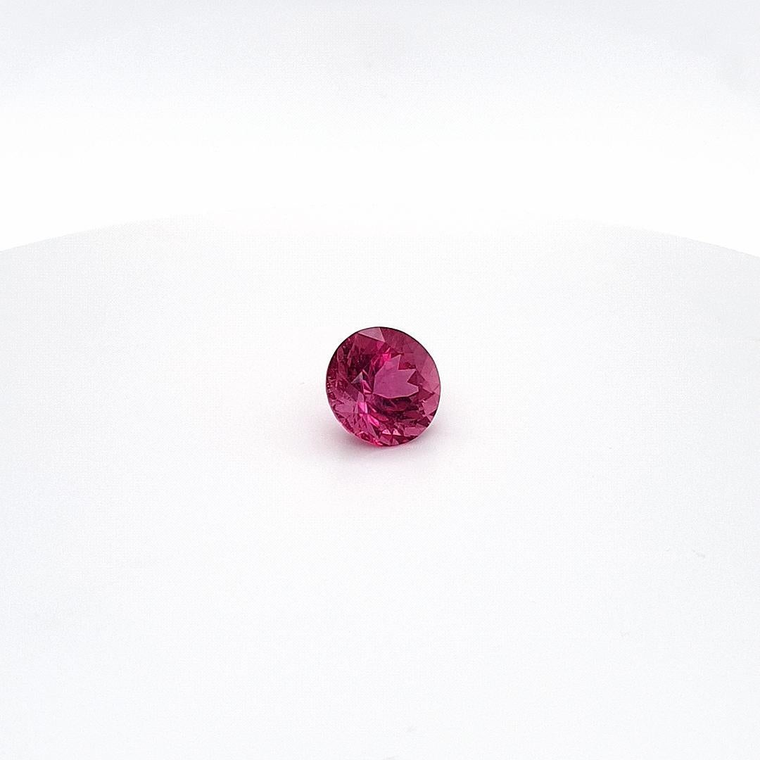 Round Cut Vivid Violet Pink Rubelite, Faceted Gem, 8, 57 Ct., Loose Gemstone, Round For Sale