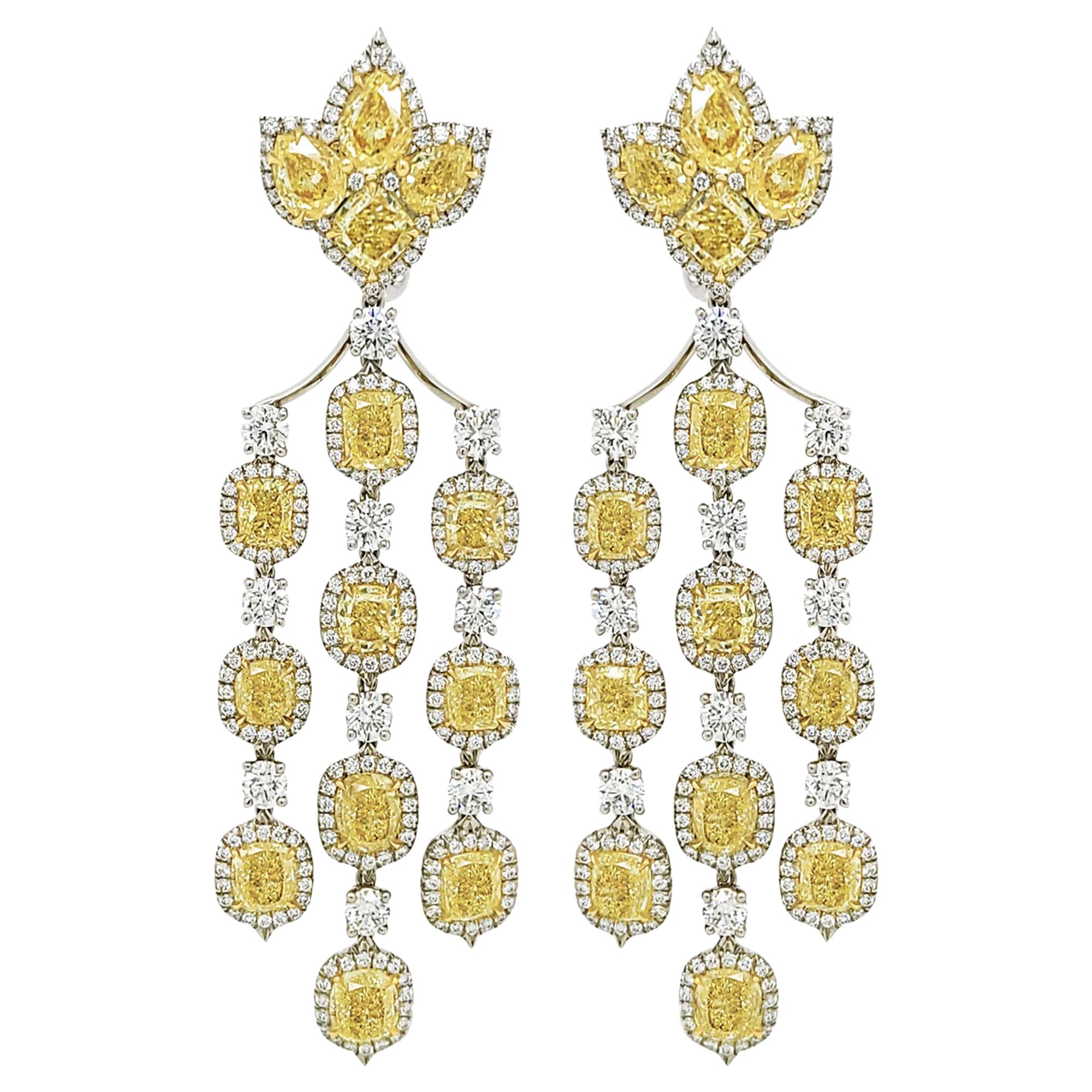 Spectra Fine Jewelry Gelbe Diamant-Kronleuchter-Ohrringe