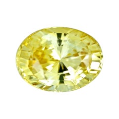 Vivid Yellow Ceylon Sapphire Oval Natural Heated