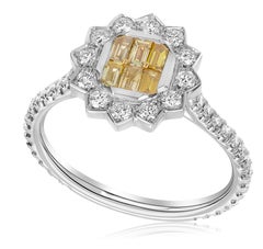 Sunshine Radiance Handmade Fancy Vivid Yellow Diamond Baguette Ring