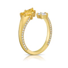 Fancy Vivid Yellow Diamond Spiral Ring