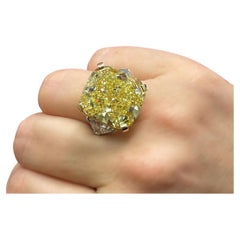 Vivid Yellow Internally Flawless GIA Certified 9.25 Carat Cushion Cut Diamond