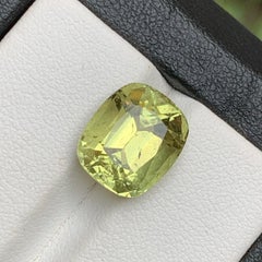 Vivid Yellow Natural Tourmaline Ring Loose Gemstone 6.40 Ct Cushion Cut-Jewelry