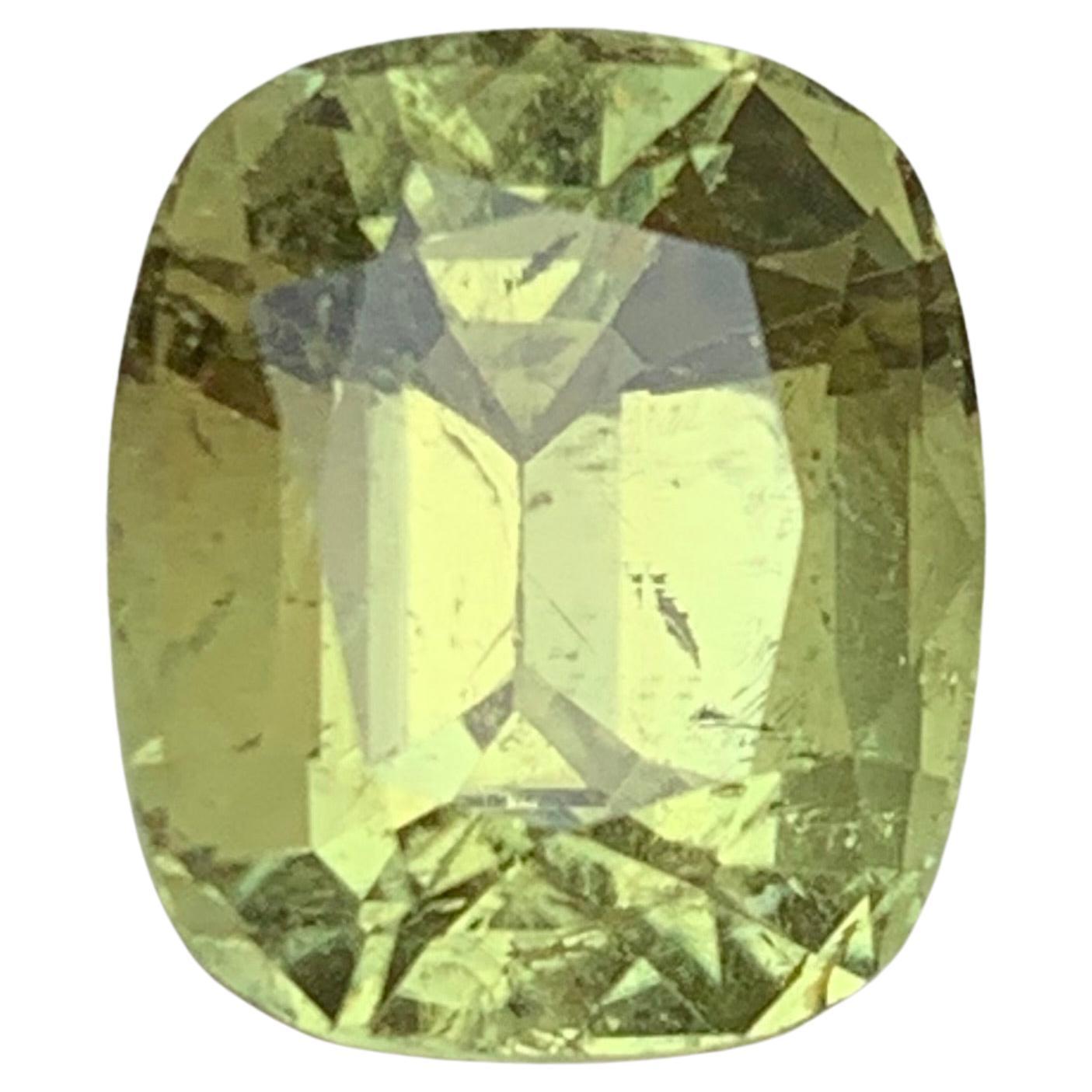 Vivid Yellow Natural Tourmaline Ring Loose Gemstone 6.40 Ct Cushion Cut-Jewelry