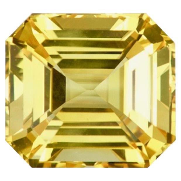 Vivid Yellow Sapphire 4.09 Ct Emerald Cut Natural Unheated, Loose Gemstone For Sale