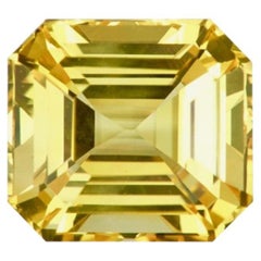 Vivid Yellow Sapphire 4.09 Ct Emerald Cut Natural Unheated, Loose Gemstone