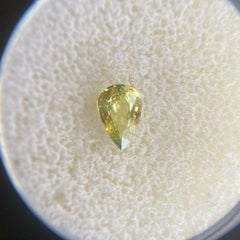 Vivid Yellow Untreated Australian Sapphire 0.49ct Pear Cut Loose Gem