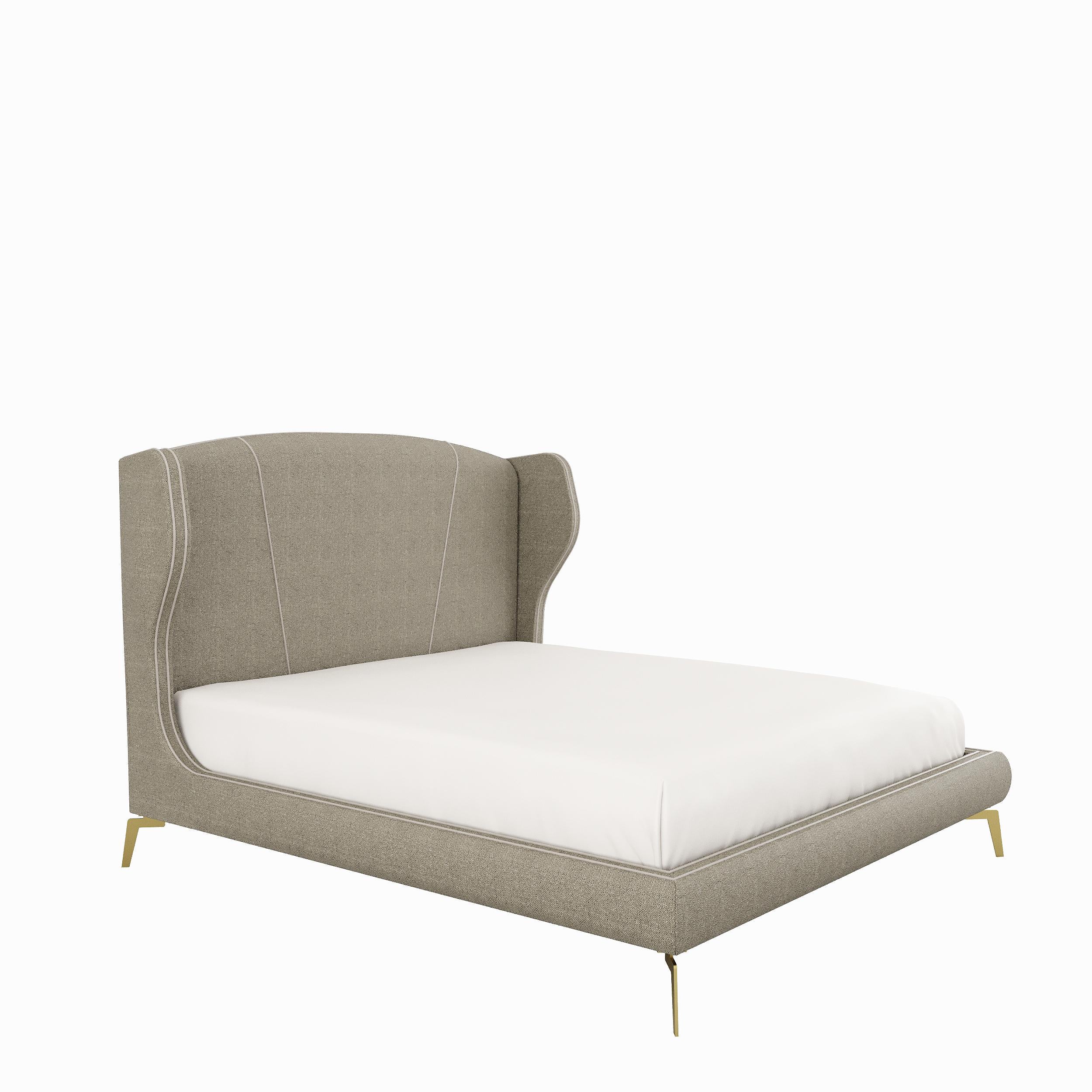 The delicate VIVIEN bed is completely covered in fabric. The seamless contrast piping runs from the headboard to the base, in a gentle touch of elegance. Vivien is available in a choice of finishes, including a wide range of fabric textures. 

Price
