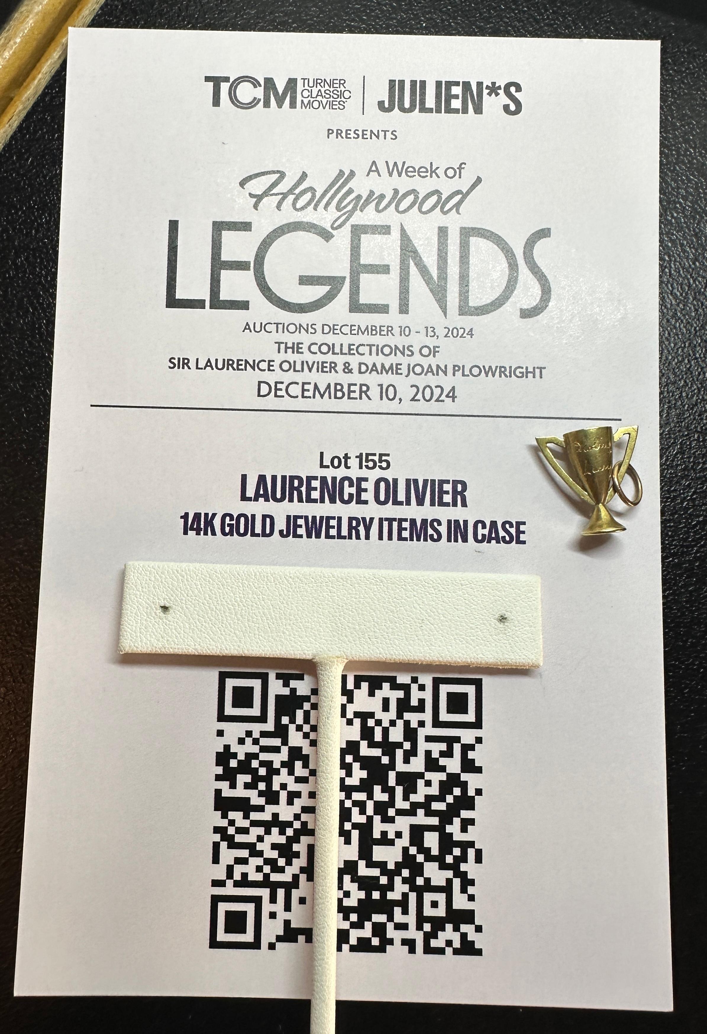 Vivien Leigh Gift to Lawrence Olivier Gold Loving Cup Pendant 