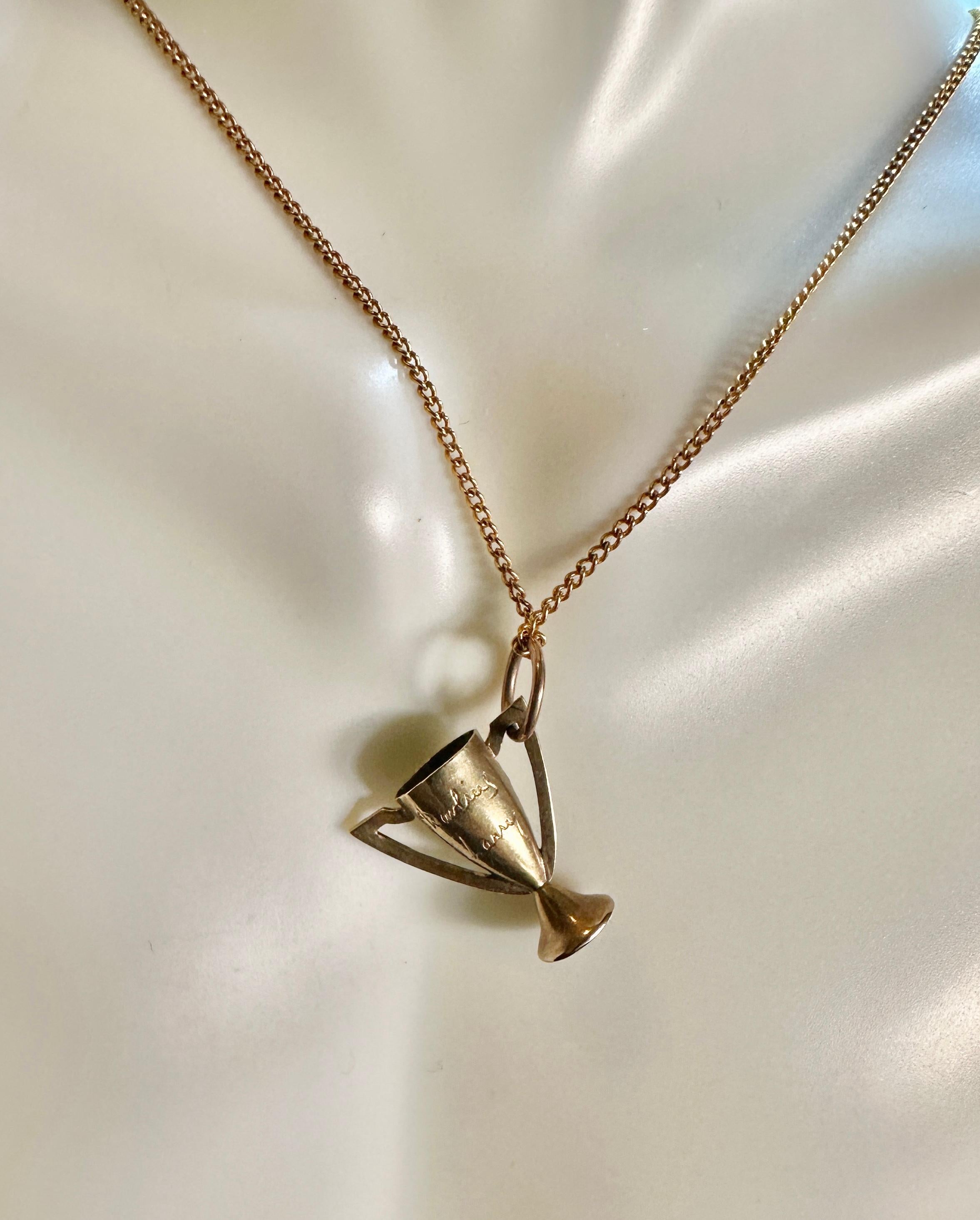 Vivien Leigh Gift to Lawrence Olivier Gold Loving Cup Pendant 