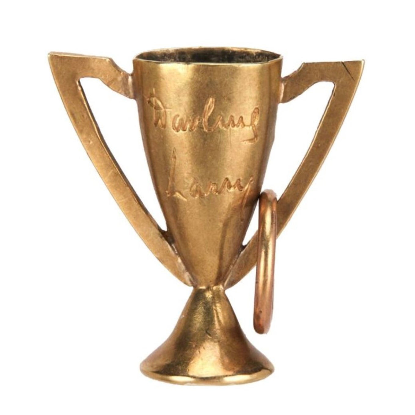 Regalo de Vivien Leigh a Lawrence Olivier Colgante Copa del Amor de oro "Darling Larry" en venta