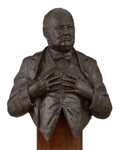 Vintage Sir Winston Churchill Bust By Vivien Mallock