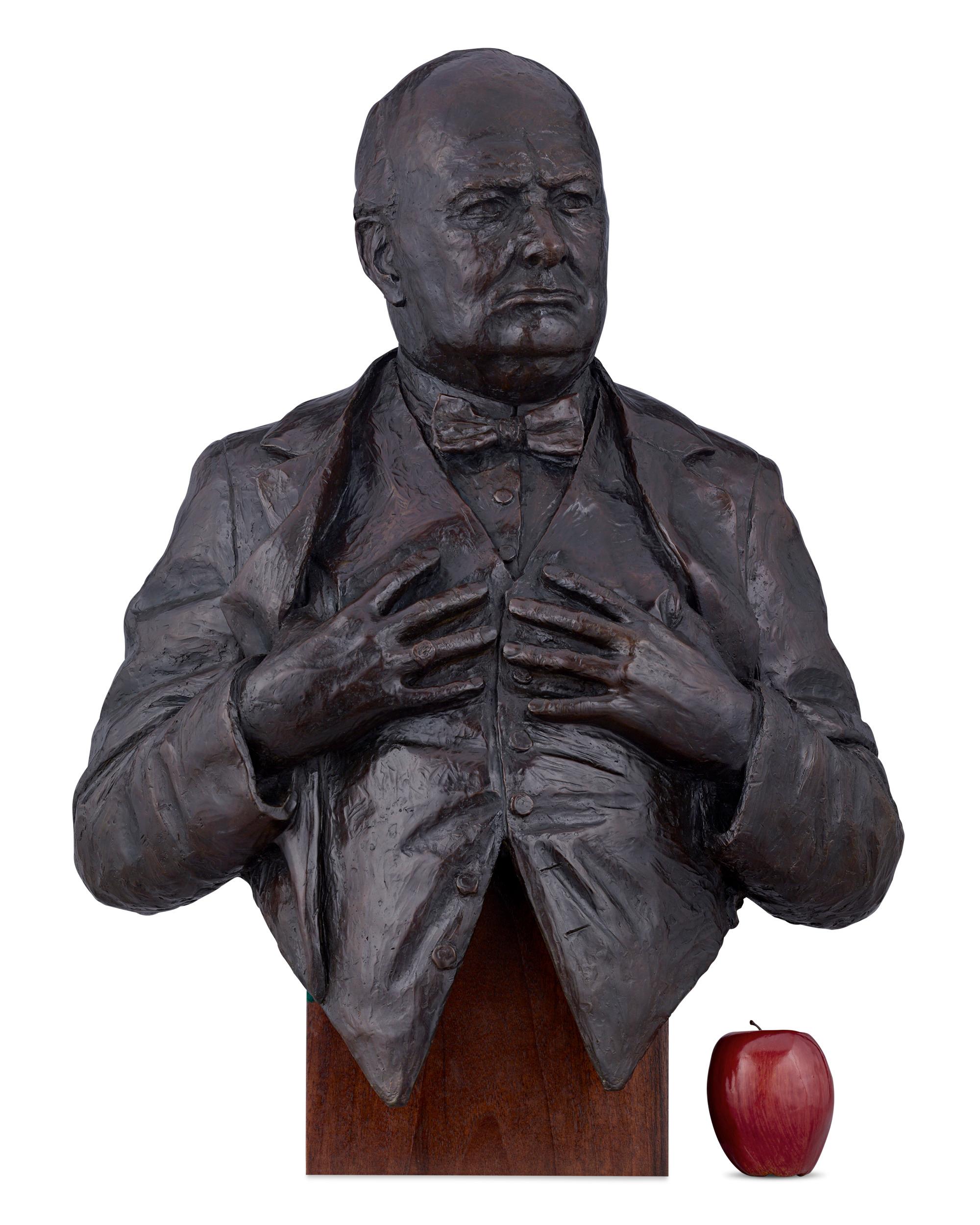 Sir Winston Churchill - Other Art Style Sculpture by Vivien Mallock