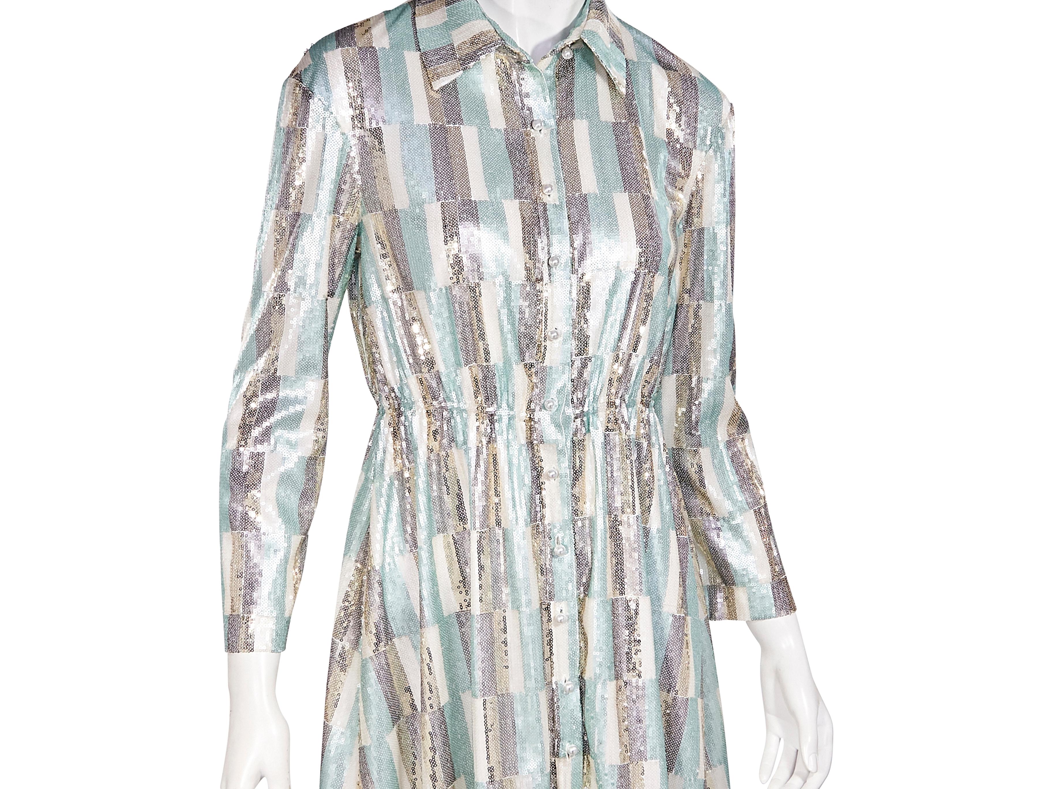 Vivienne Hu Multicolor Sequined Shirtdress In Good Condition In New York, NY