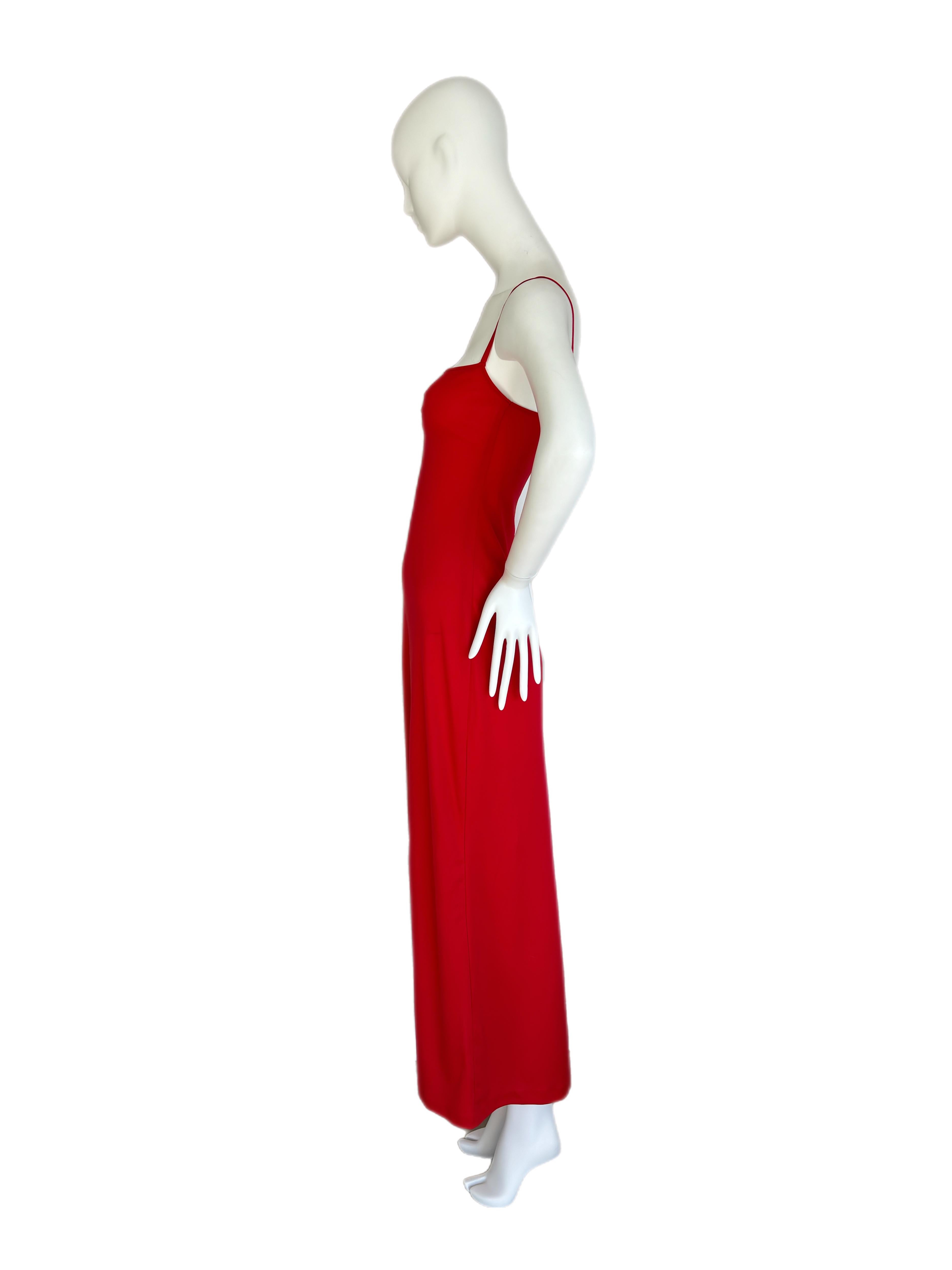 VIVIENNE TAM 90's vintage red long maxi dress In New Condition For Sale In Leonardo, NJ