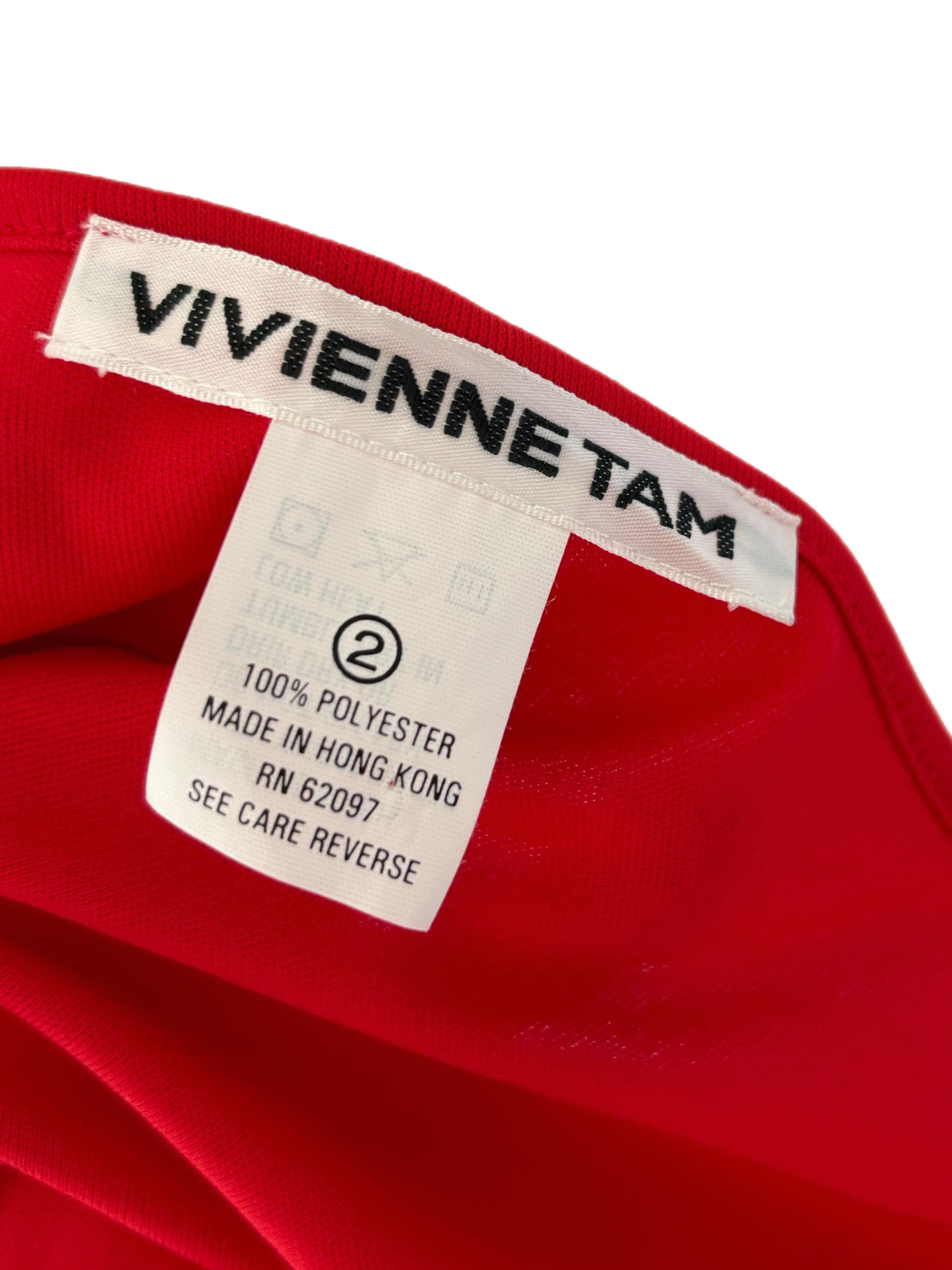 VIVIENNE TAM 90's vintage red long maxi dress For Sale 1
