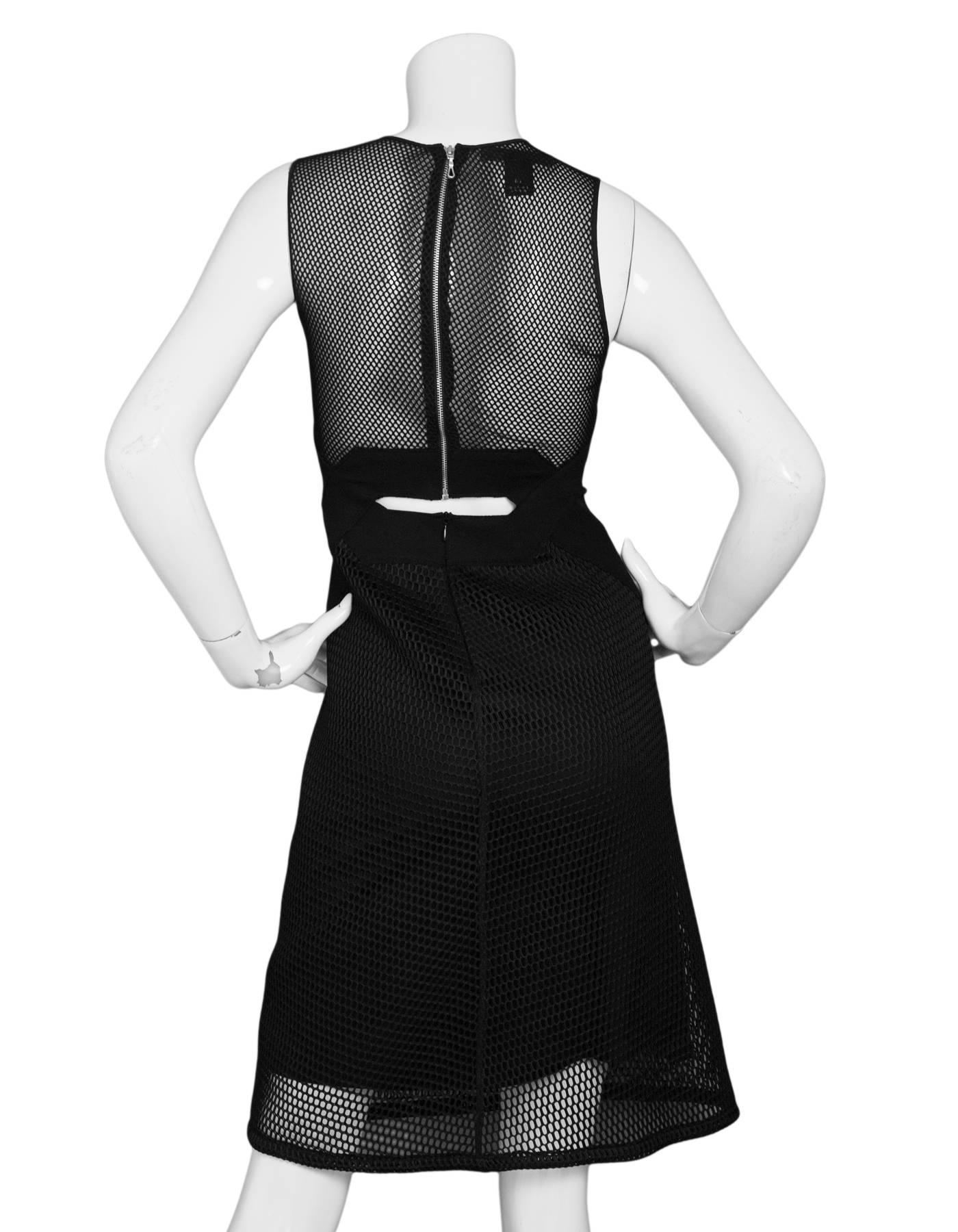 Vivienne Tam Black Sleeveless Mesh Dress Sz P In Excellent Condition In New York, NY