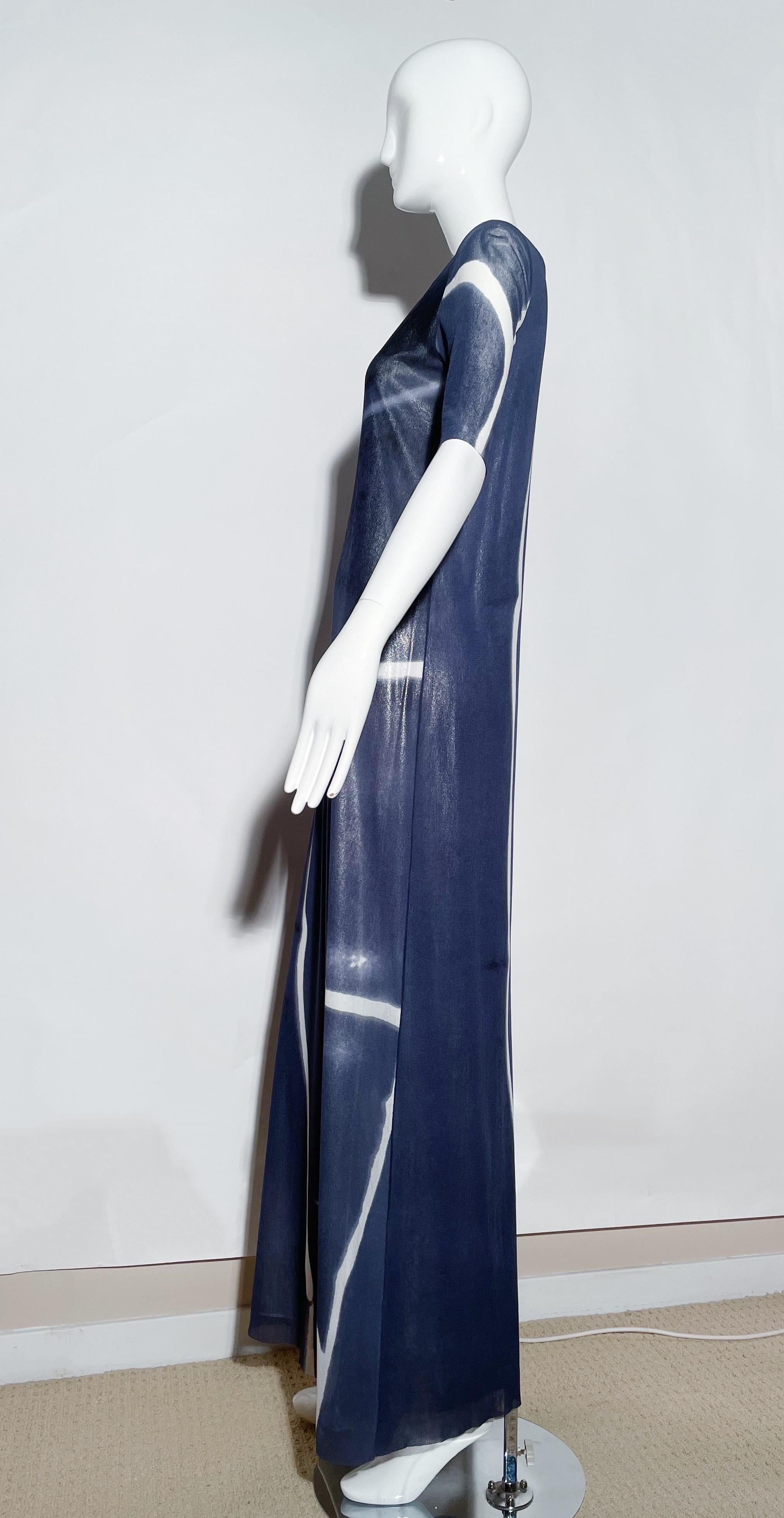 Vivienne Tam Blue Sheer Maxi Dress For Sale 1