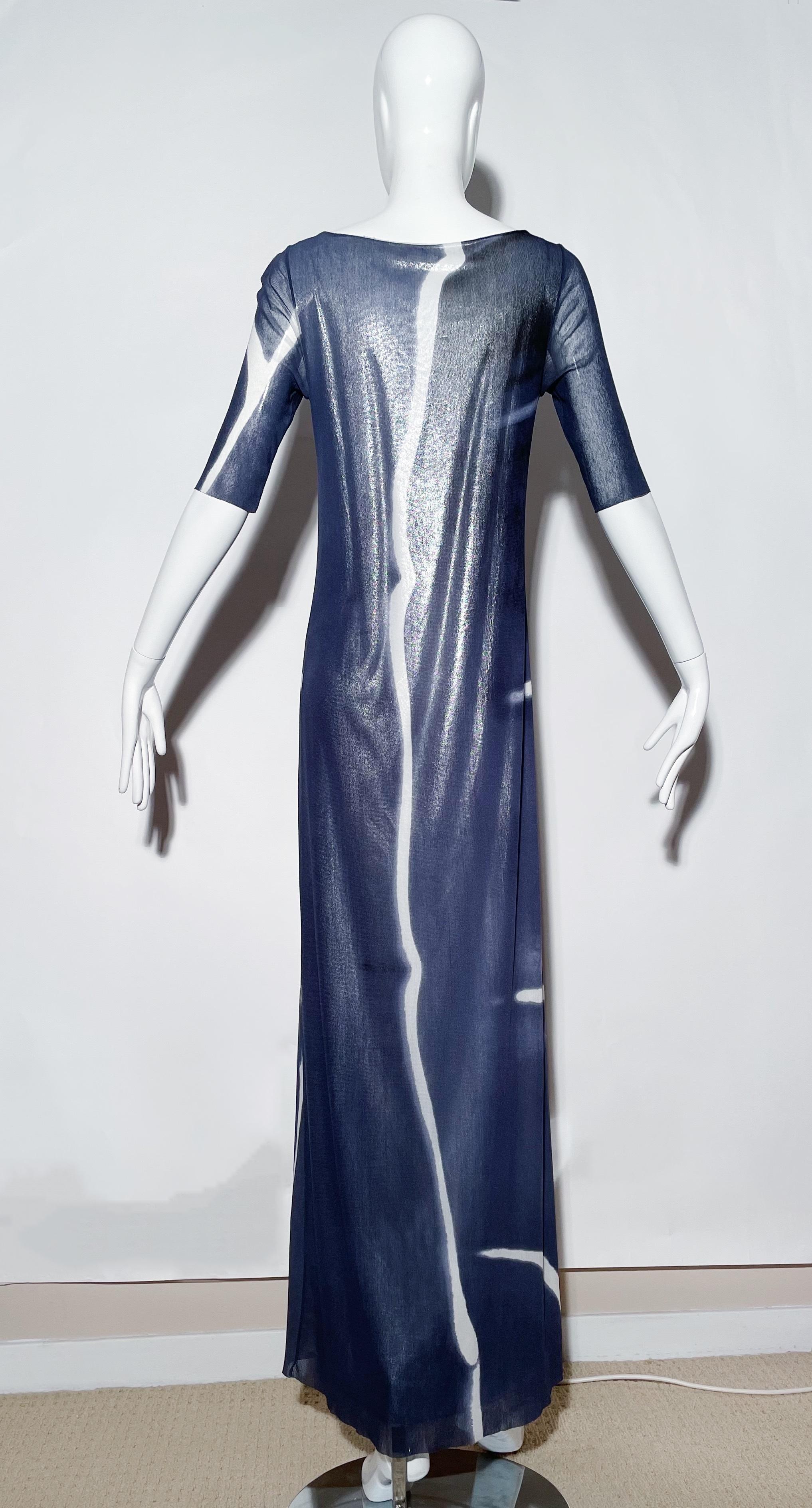 Vivienne Tam Blue Sheer Maxi Dress For Sale 2