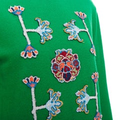 Pull oriental vert merino cachemire VIVIENNE TAM
