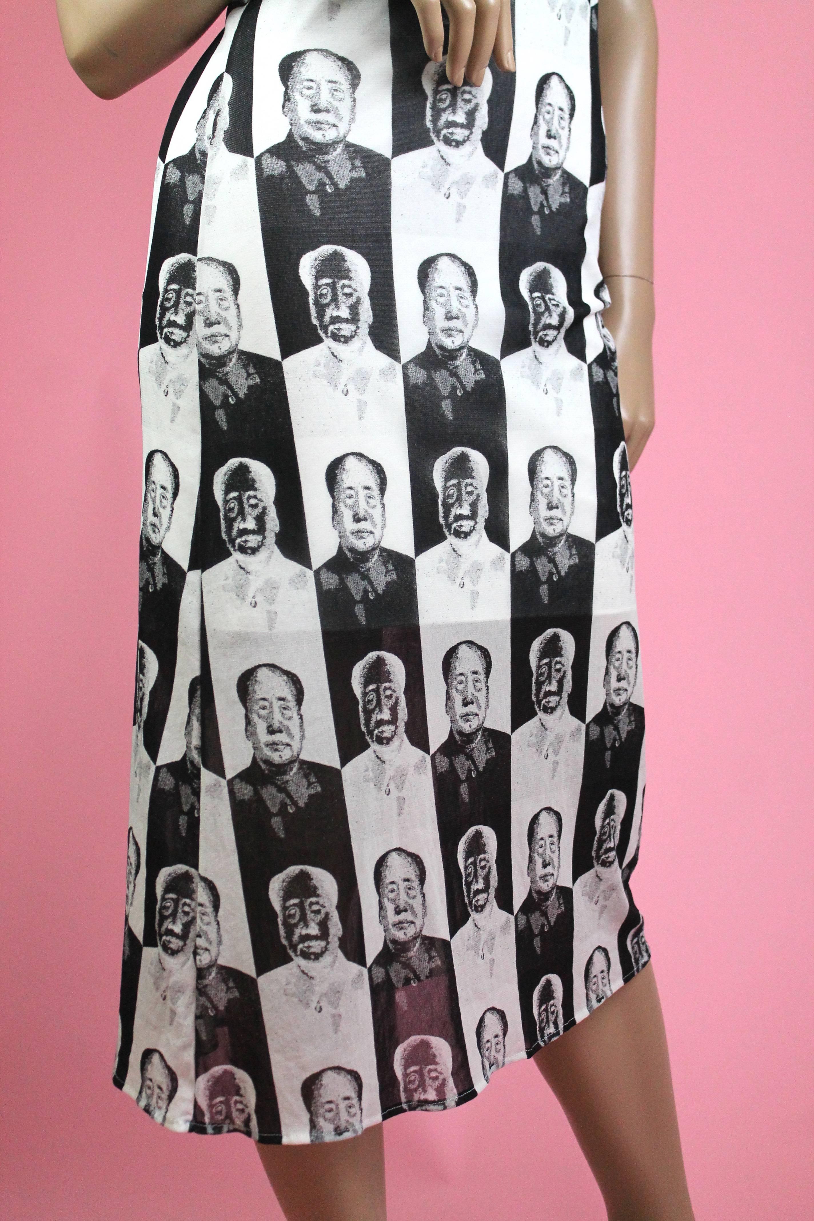 Gray Vivienne Tam Mao Pop Art Maxi Dress, S / S 1995  For Sale