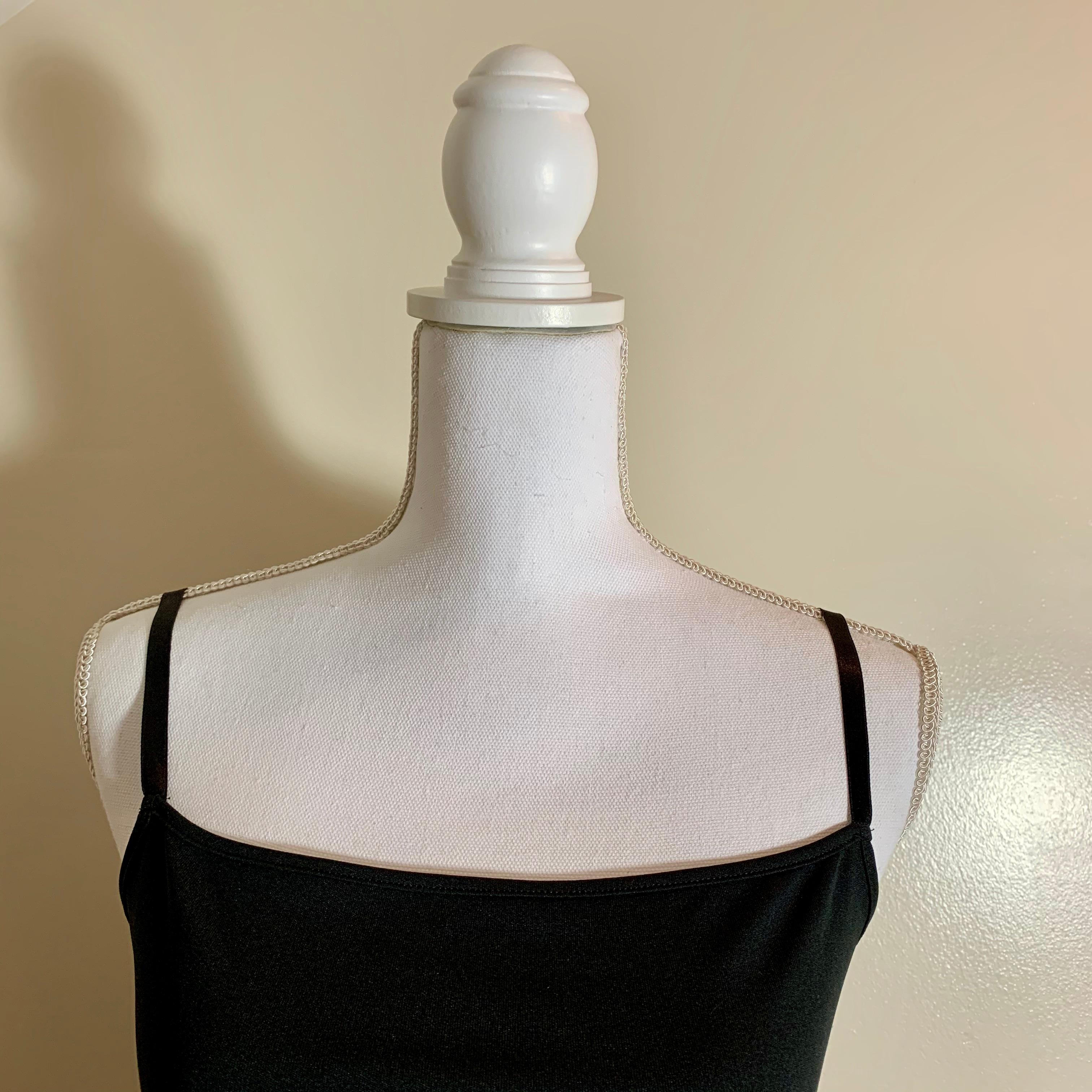 Vivienne Tam Vintage Black & White Floral Bird Print Dress with under Slip 1990s 1