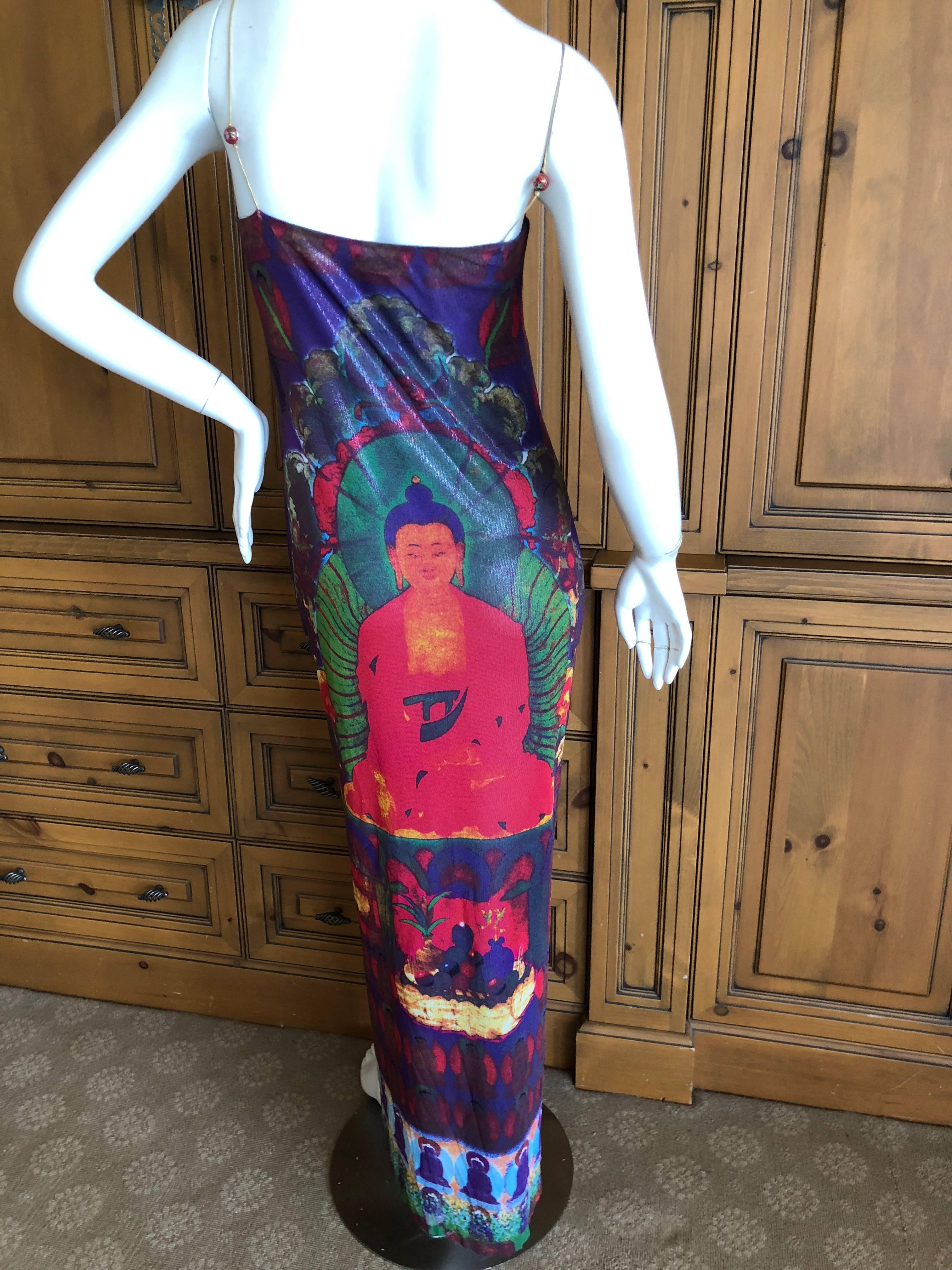 Vivienne Tam Vintage Buddha Dress with Cloisonné Bead Straps In New Condition For Sale In Cloverdale, CA