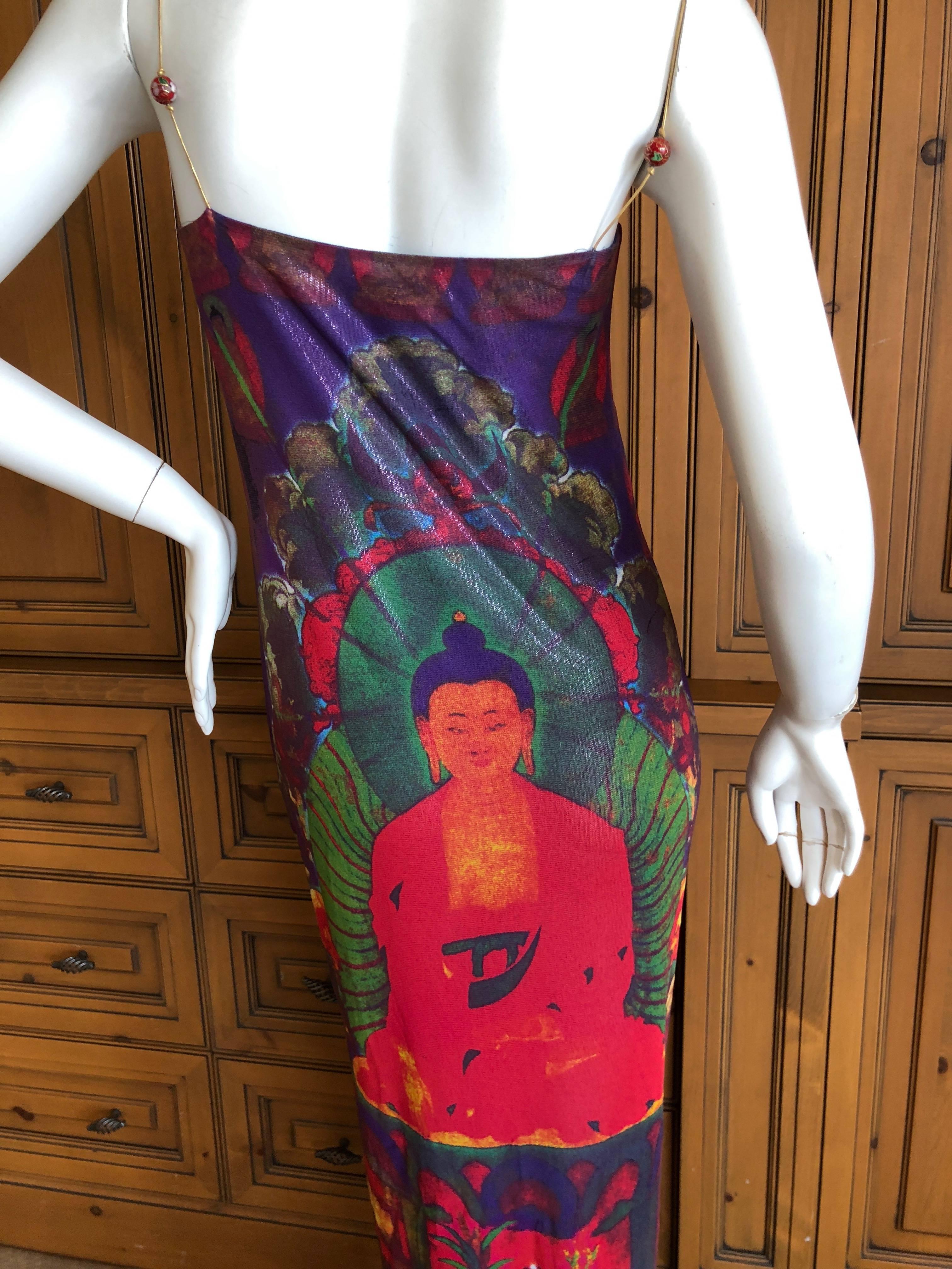 Women's Vivienne Tam Vintage Buddha Dress with Cloisonné Bead Straps For Sale