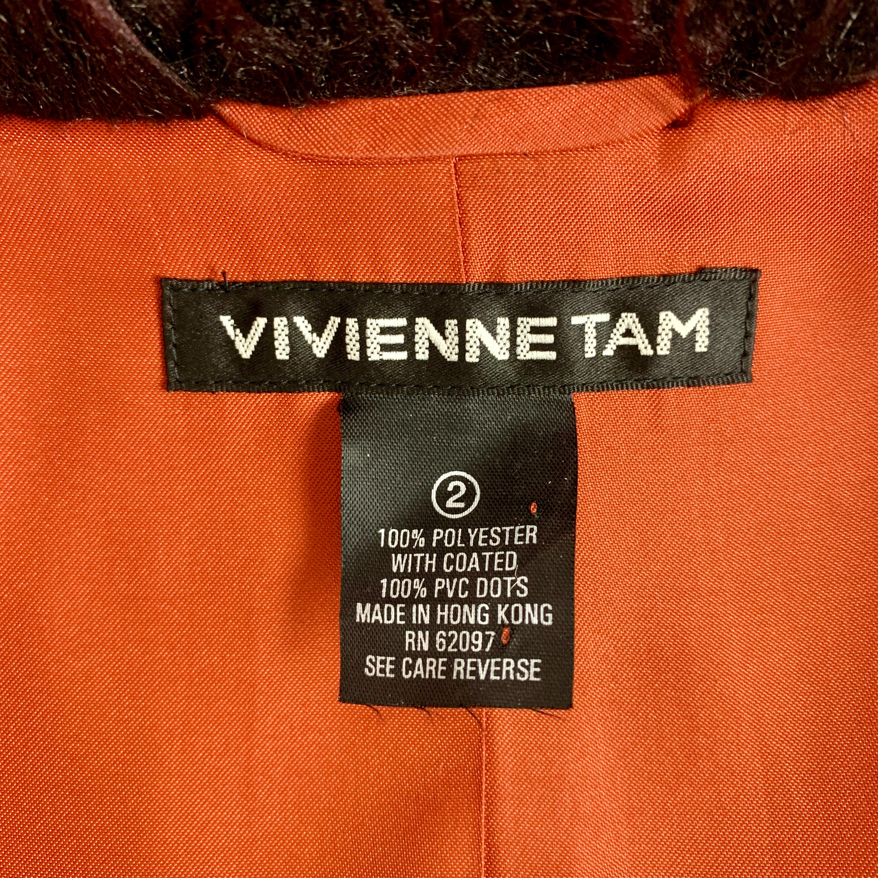 Vivienne Tam Vintage Flame Print Faux Snakeskin & Faux Fur Long Coat, 1990s 4