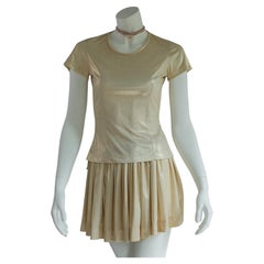 Vivienne Westwood 1988 SS Pagan Collection 80s Gold Mini Skirt Set XS