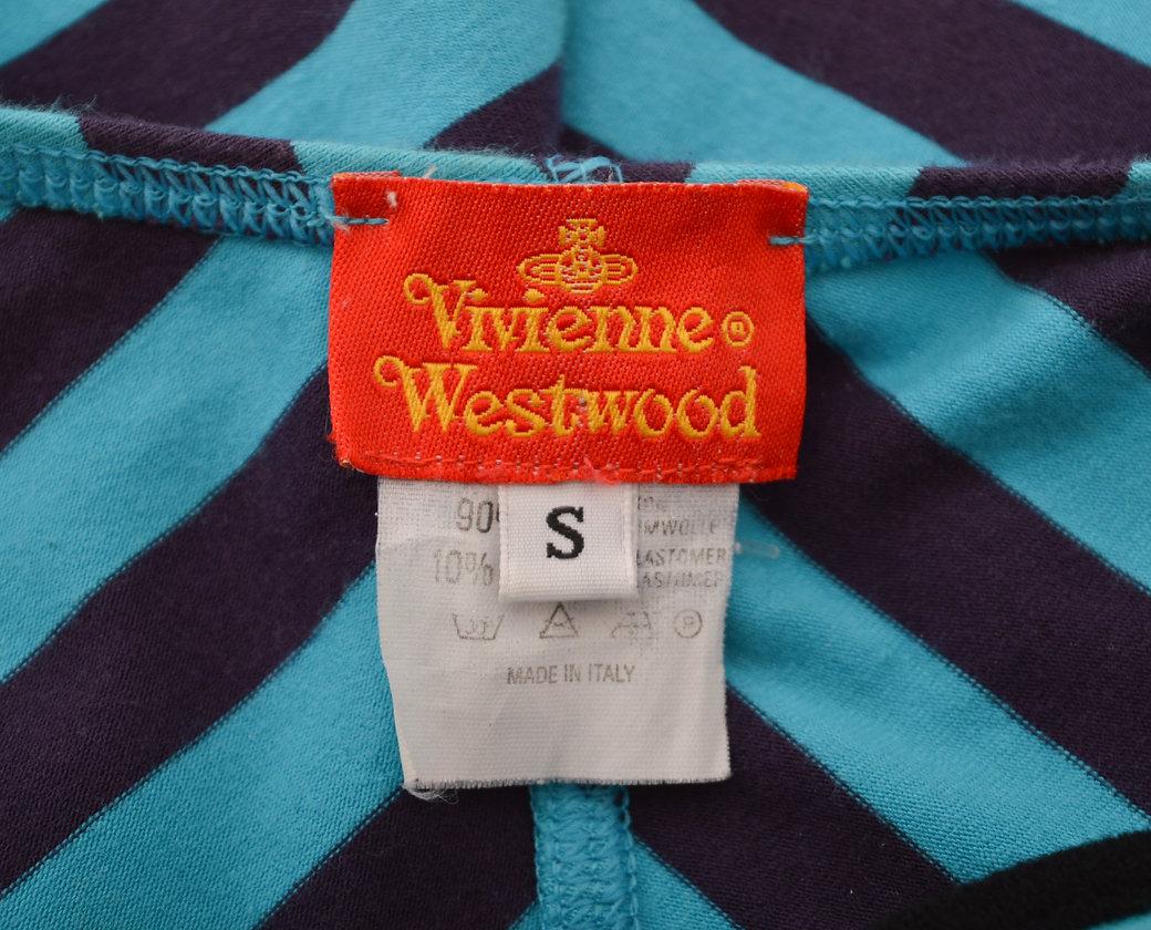 Vivienne Westwood 1990'S Blue & Purple Striped Halter Neck Corseted Mini Dress 2