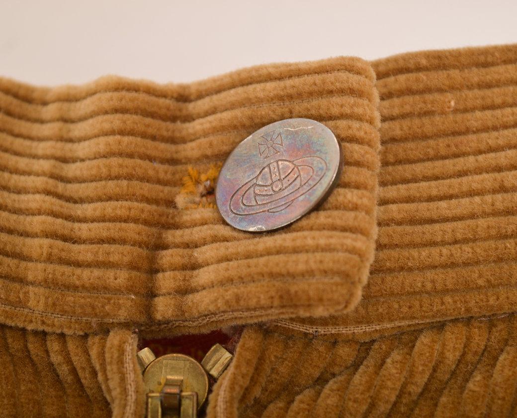 Brown Vivienne Westwood 1990'S Corduroy Fish Tail Long Fitted Wiggle Skirt For Sale