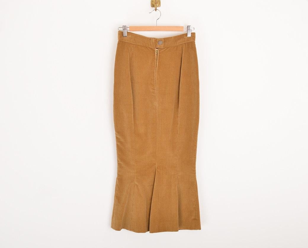 Vivienne Westwood 1990'S Corduroy Fish Tail Long Fitted Wiggle Skirt For Sale 2