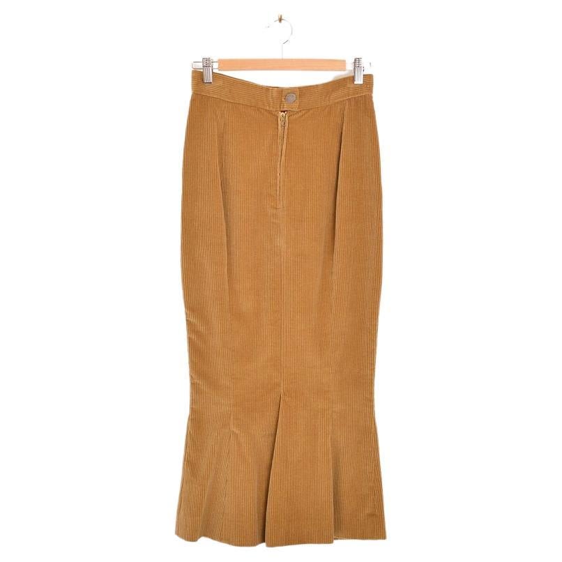 Vivienne Westwood 1990'S Corduroy Fish Tail Long Fitted Wiggle Skirt For Sale
