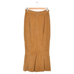 Retro Vivienne Westwood 1990'S Corduroy Fish Tail Long Fitted Wiggle Skirt