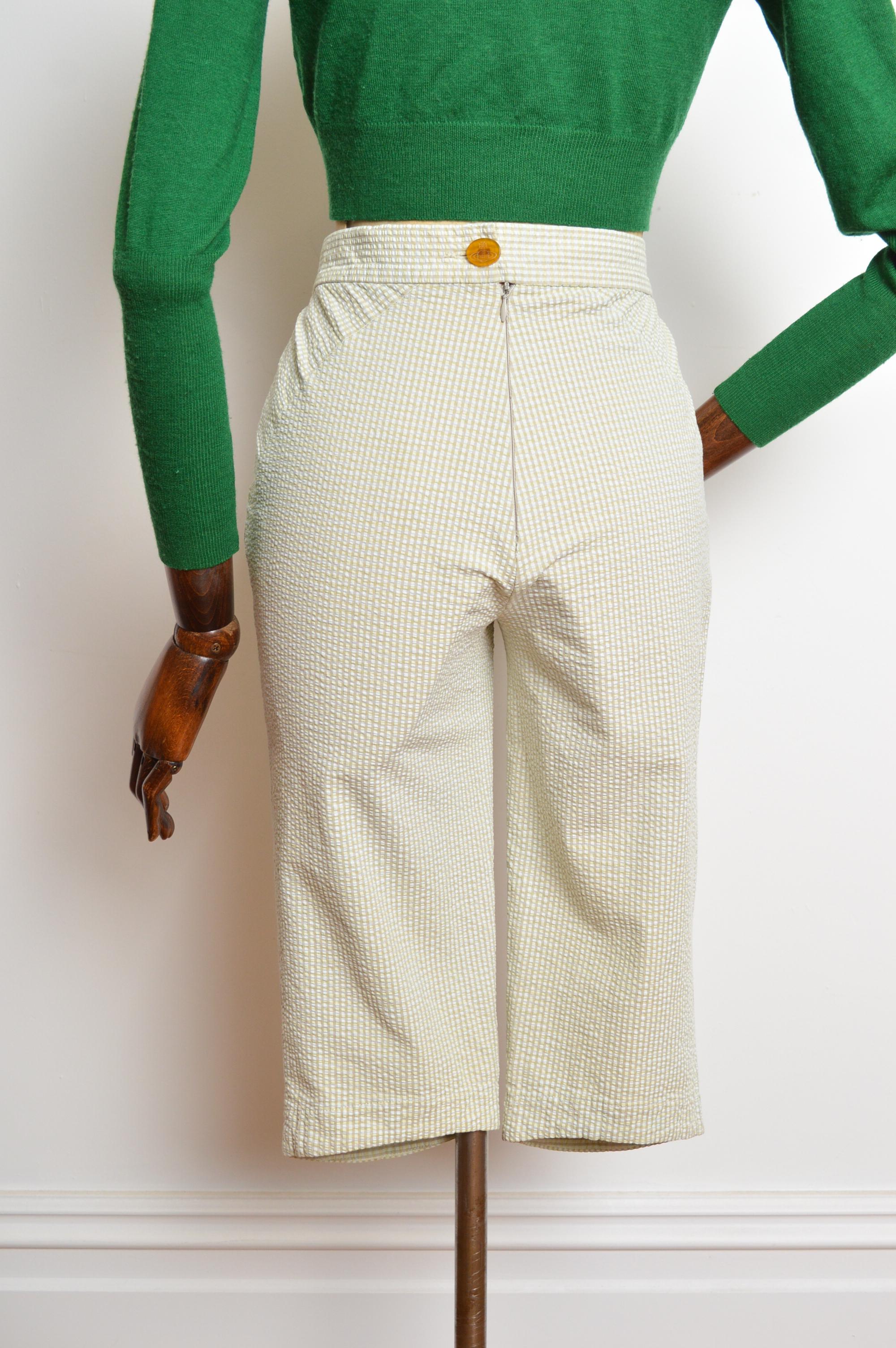 Vivienne Westwood Pantalones capri de talle alto de los años 90 para empujar los pedales / chupa seer en venta 7