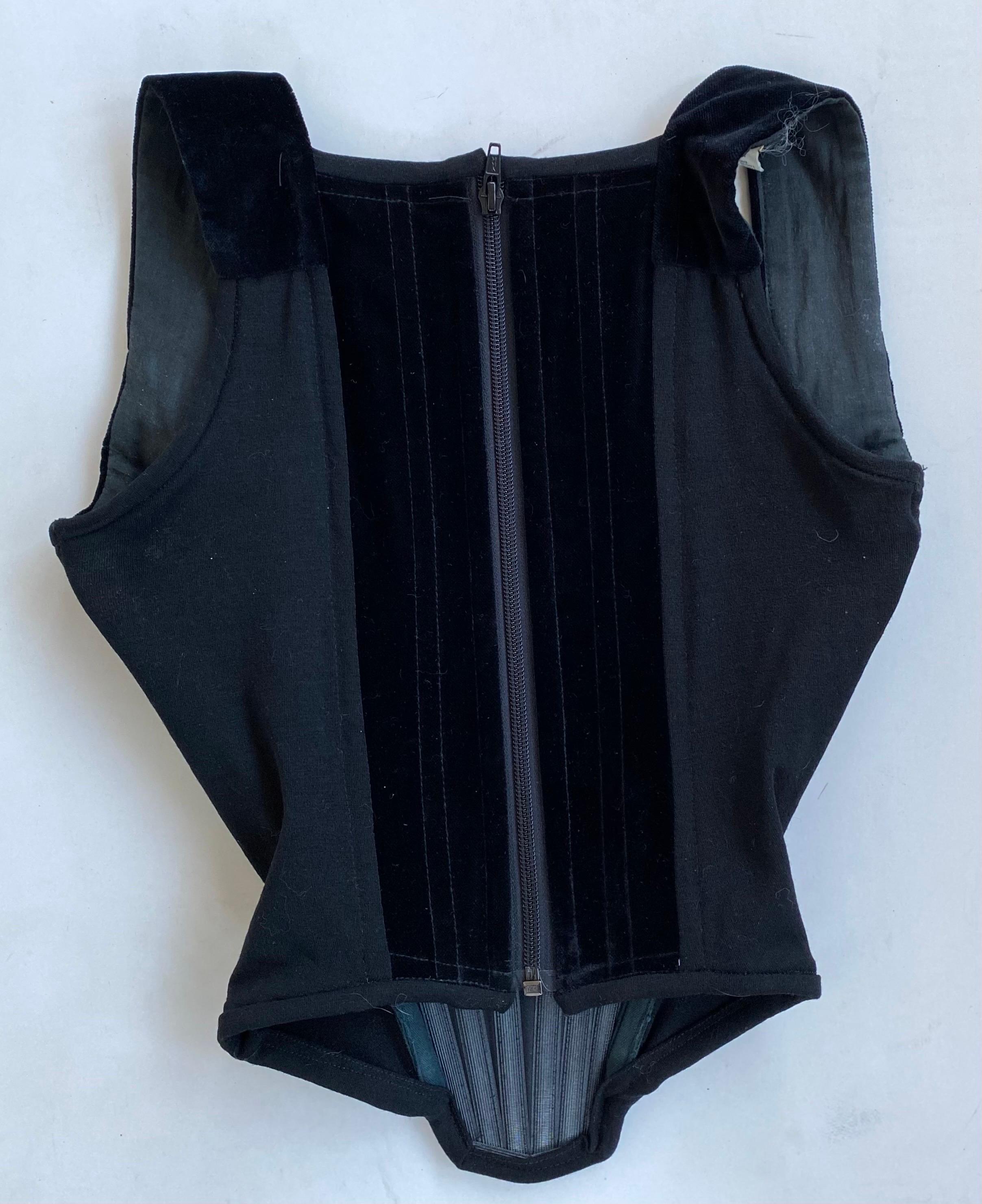 Vivienne Westwood 1990s Iconic Black Velvet Corset Gold Label In Excellent Condition In Chicago, IL