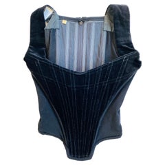 Vivienne Westwood 1990s Iconic Black Velvet Corset Gold Label