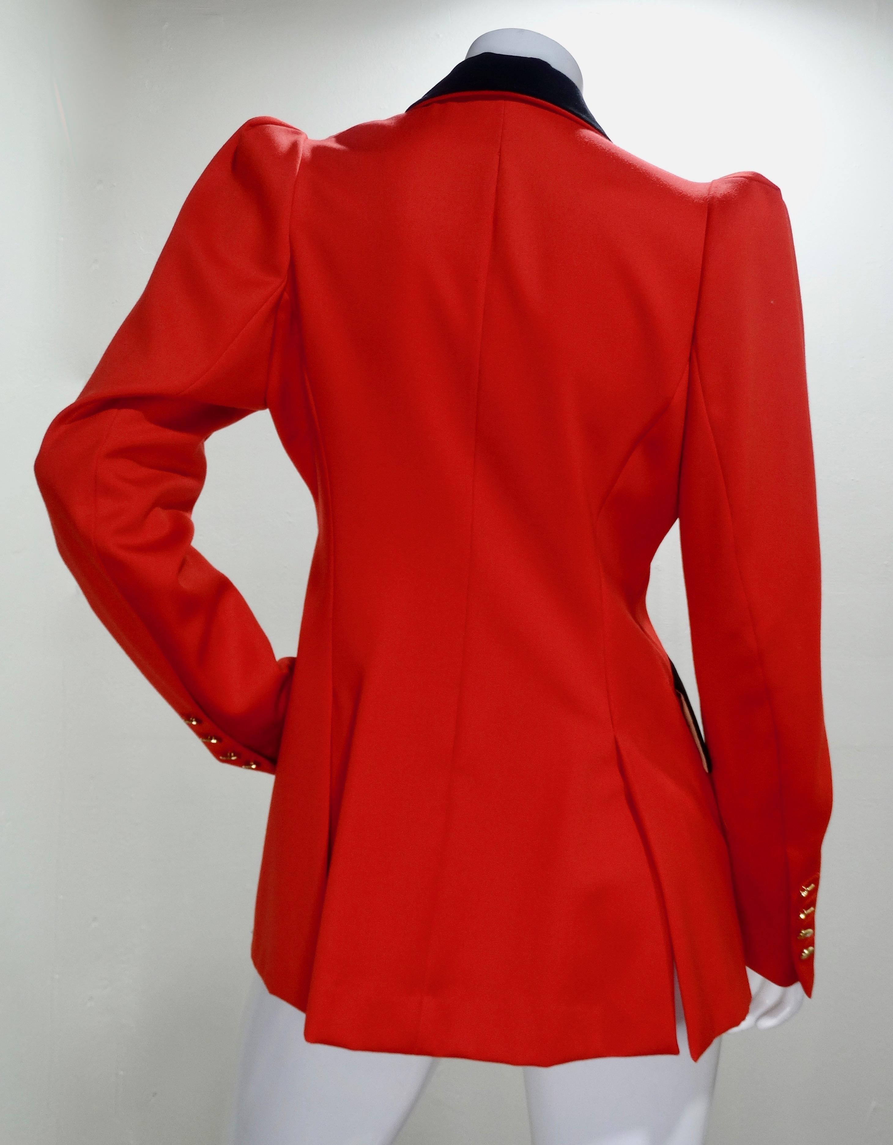 Vivienne Westwood 1990s Lipstick Red Wool Blazer  In Good Condition In Scottsdale, AZ