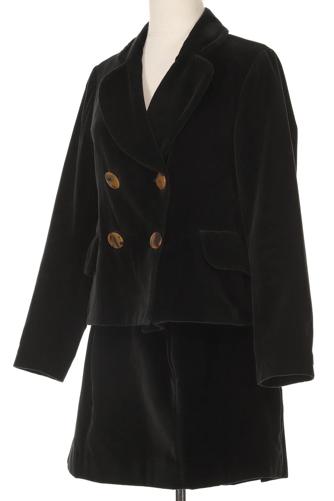 Black Vivienne Westwood 1990's Velvet Skirt Suit For Sale